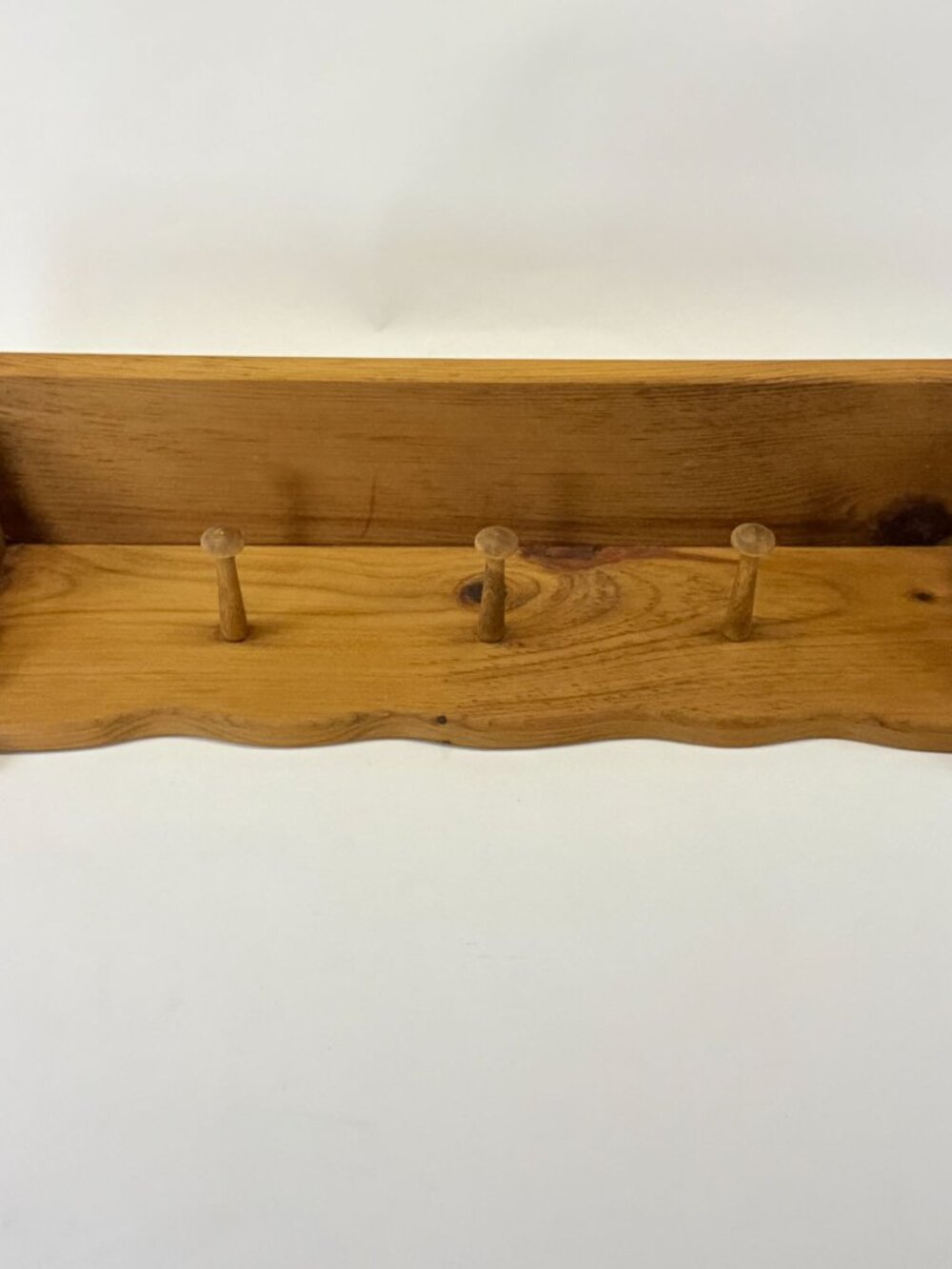 Wooden Shelf Wall Mounted  With 3 Peg Hooks Decor Rustic Coat Hook